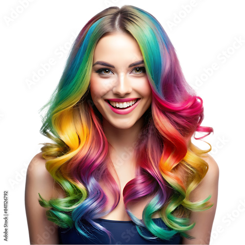 portrait of a woman with colorful hair