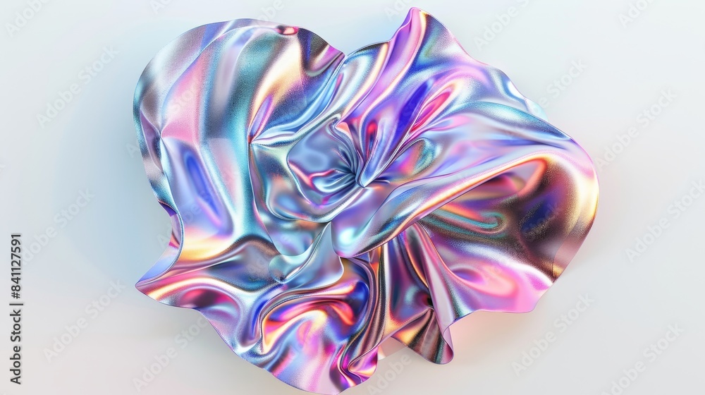 Obraz premium Abstract Iridescent Fabric, Generative AI