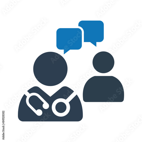 Doctor patient communication icon