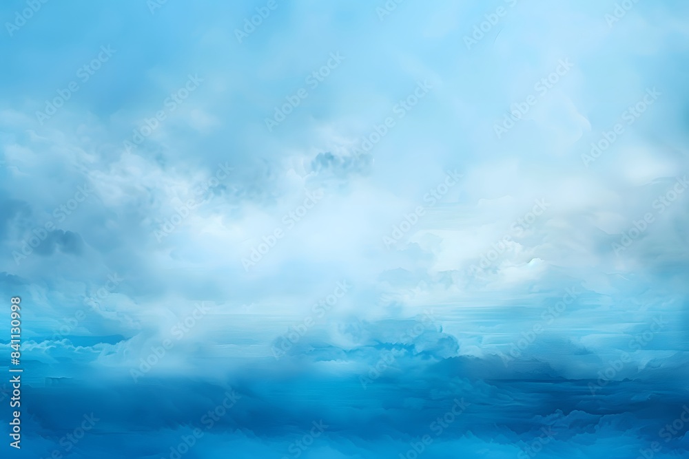Abstract Blue Sky Oil Painting with Clouds and Fog Abstract Blue Sky Oil Painting with Clouds and Fog