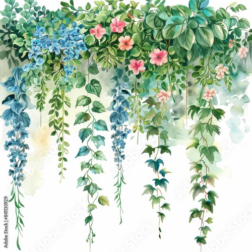 a watercolor painting of a floral arrangement