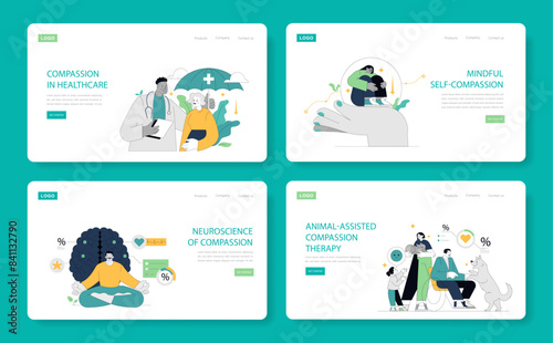 Compassion Focused Therapy. Flat Vector Illustration