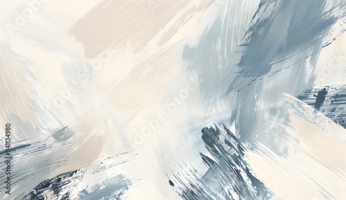 Wallpaper Mural Abstract Beige & Grey Brushstroke Painting Torontodigital.ca