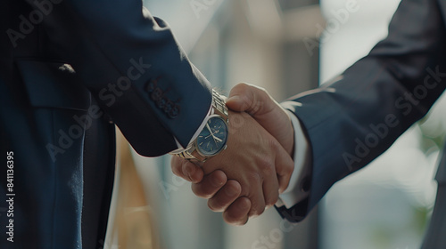 Handshake Between Business Professionals in a Corporate Office,  businessman, office building, commercial building, commercial photo, company photo