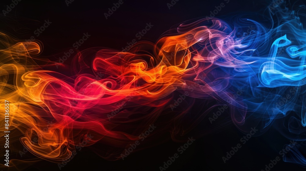 Art photo of colorful smoke moves on black background Art photo of colorful smoke moves on black background