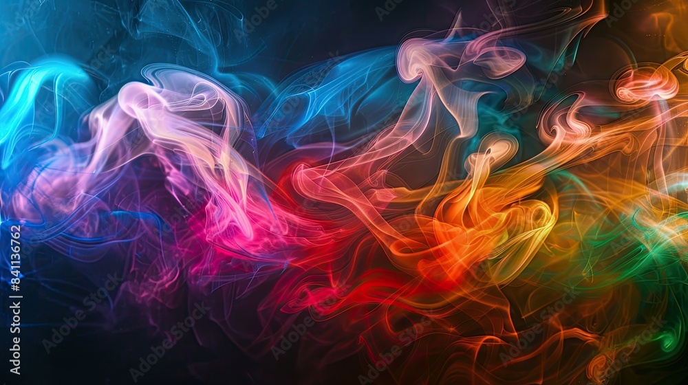Art photo of colorful smoke moves on black background Art photo of colorful smoke moves on black background