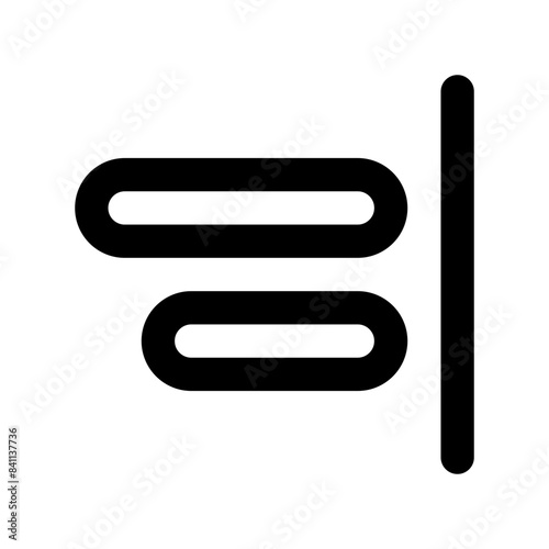 align horizontal right line editorial icon