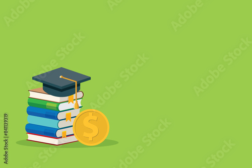 Investment in education, knowledge, student loan and scholarship. Vector illustration.	