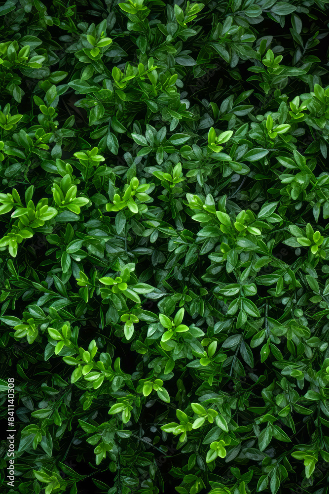 Close up of bush with green leaves on it's sides. Close up of bush with green leaves on it's sides.