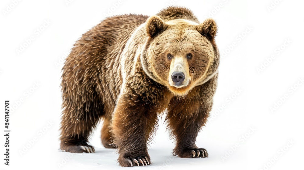Fototapeta premium Cinnamon Bear clearly photo on white background , 