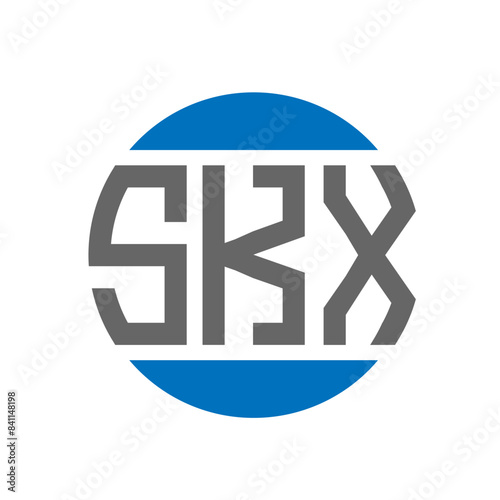 SKX letter logo design on white background. SKX creative initials circle logo concept. SKX letter design. photo