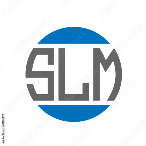 SLM letter logo design on white background. SLM creative initials circle logo concept. SLM letter design. photo