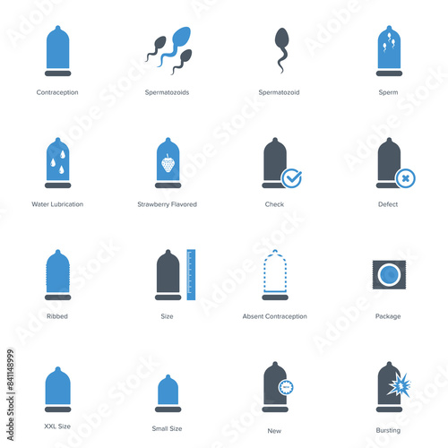 Condom icon set. Safe sex icon vector illustration.	