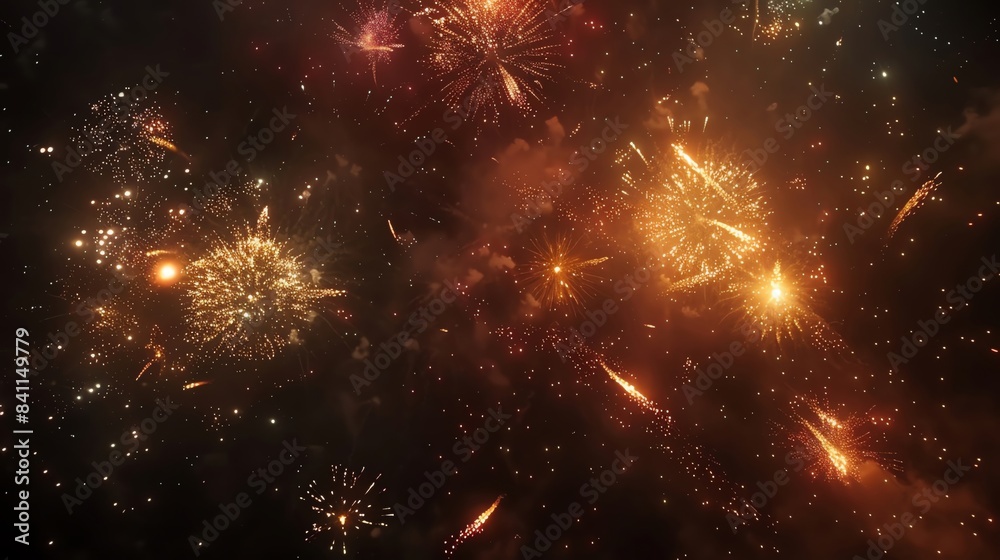 A stunning display of fireworks exploding in the night sky, creating a dazzling array of colors and light, perfect for celebrations. A stunning display of fireworks exploding in the night sky, creating a dazzling array of colors and light, perfect for celebrations.
