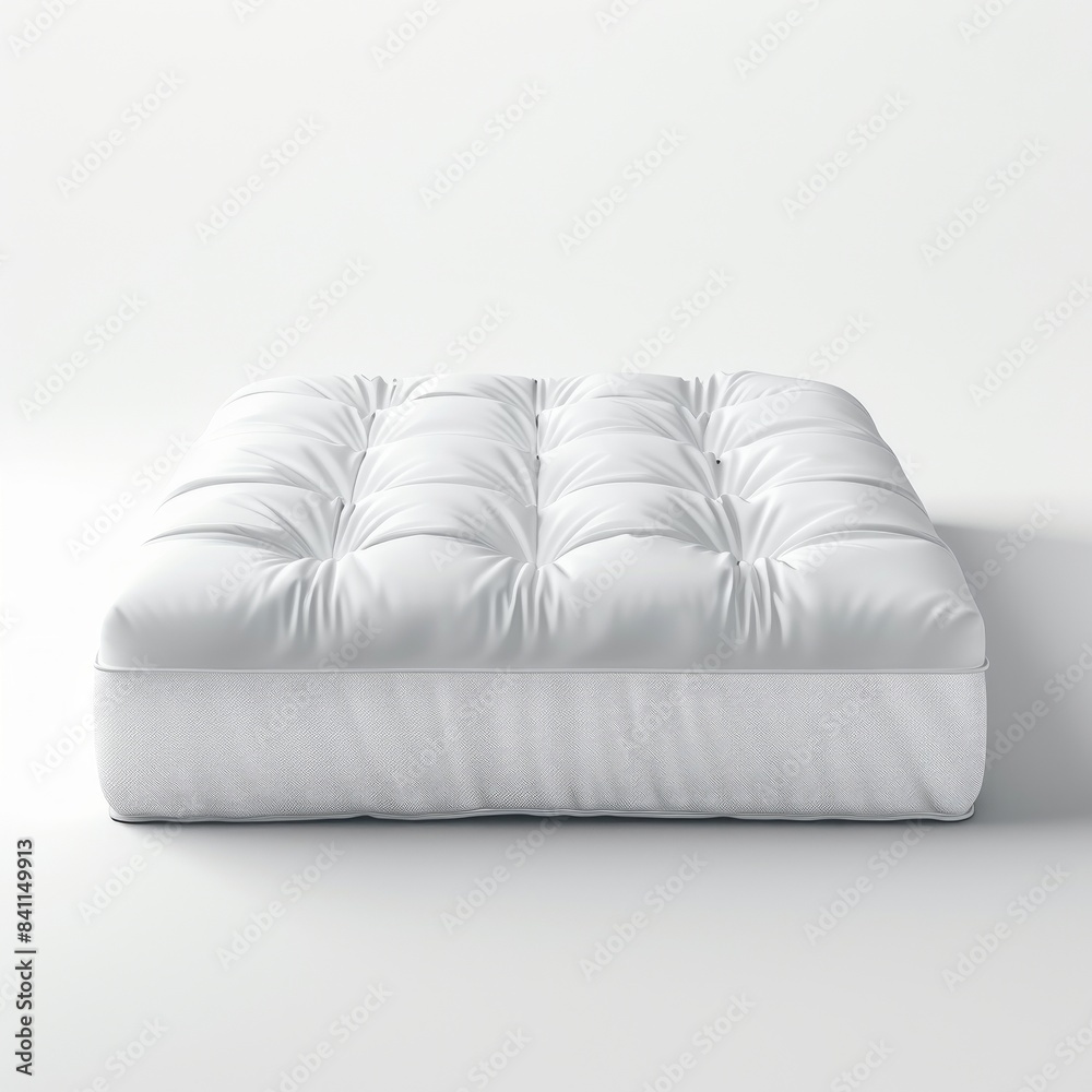 Obraz premium A close-up of a white mattress topper with a quilted design on a white background