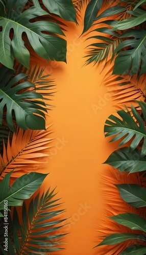 Tropical jungle frame background with copy space