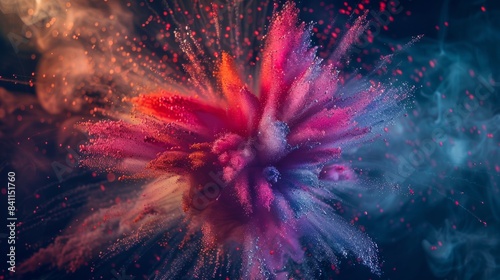A vibrant explosion of multicolored sparks erupting from a shimmering firework, capturing the fleeting beauty of light in motion.