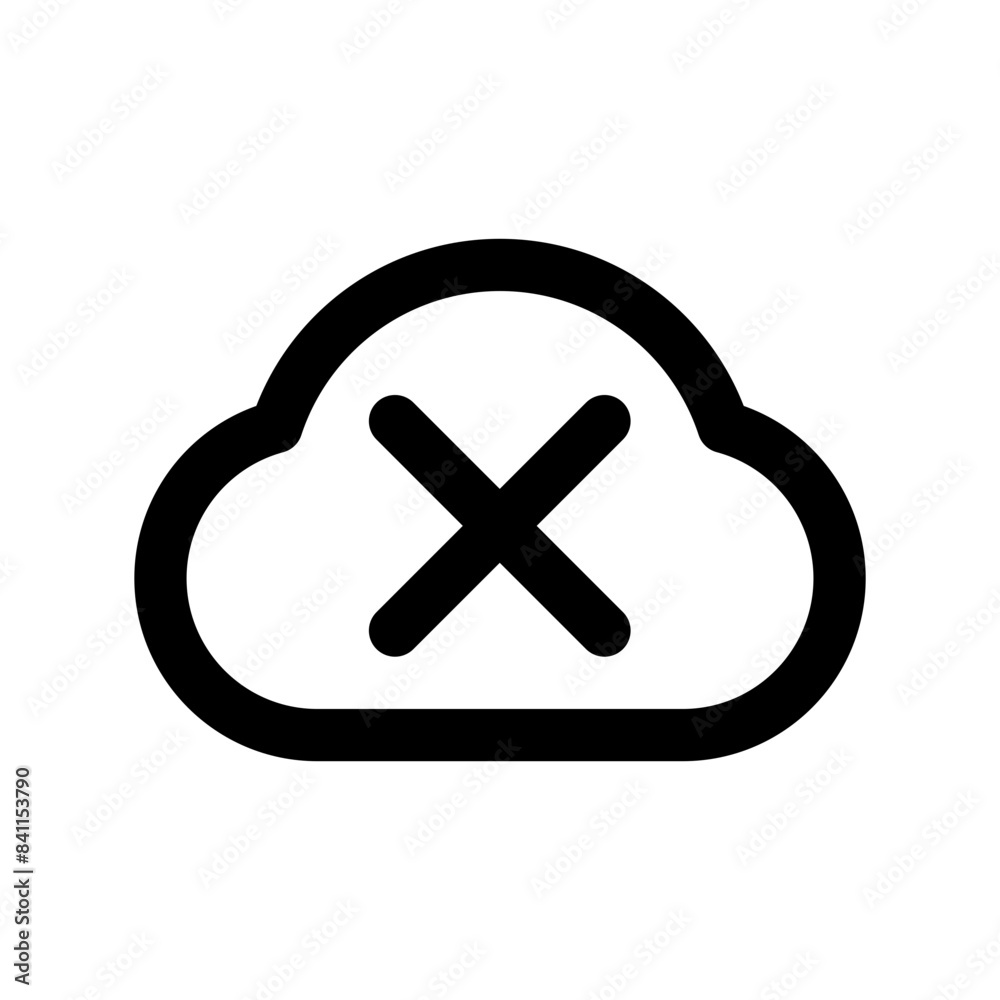 Obraz premium delete cloud server line ui icon