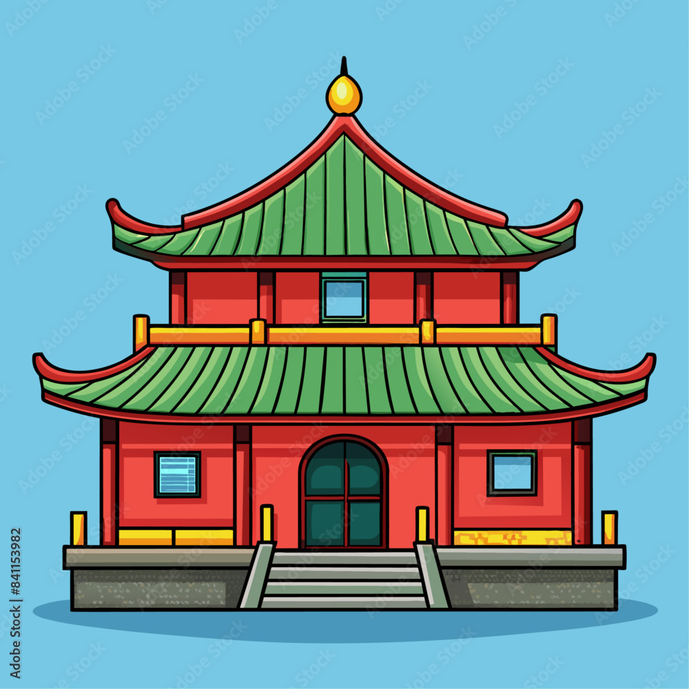 Chinese House cartoon vector clipart Illustration Chinese House cartoon vector clipart Illustration