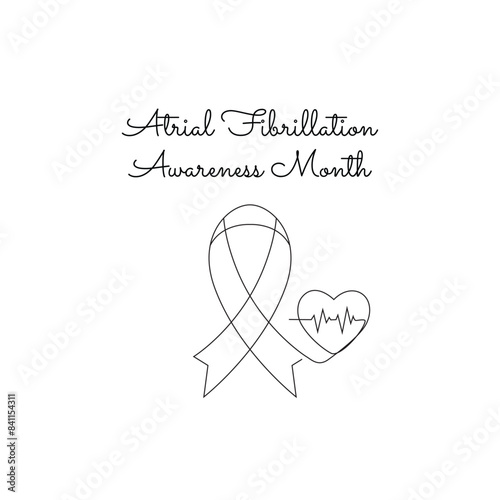 line art of National Atrial Fibrillation Awareness Month good for National Atrial Fibrillation Awareness Month celebrate. line art.
