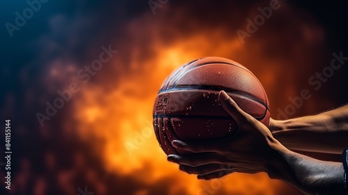 Exciting moment. basketball player in close-up throwing a high-quality basketball
