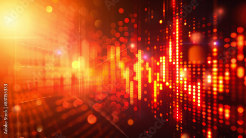 Wallpaper Mural A bright orange background with red dots and lines. The red dots and lines are arranged in a way that creates a sense of movement and energy. Scene is dynamic and exciting Torontodigital.ca