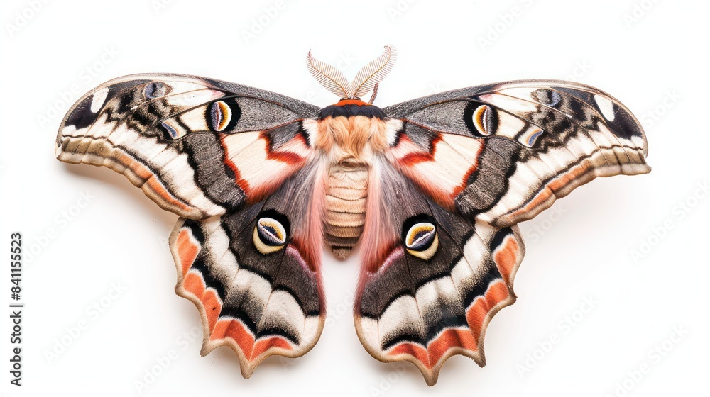 Fototapeta premium Cecropia Moth clearly photo on white background , 