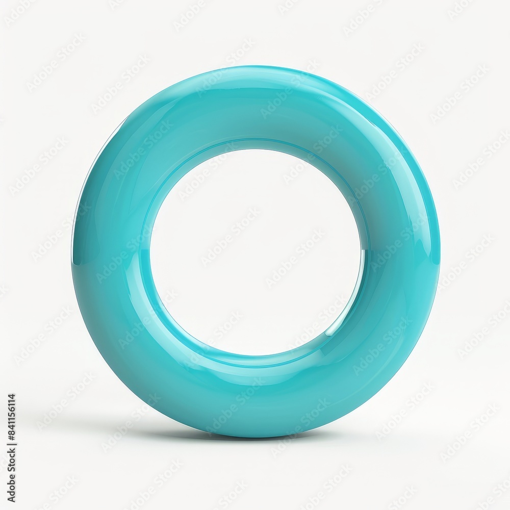 A turquoise Pilates ring sits on a plain white background A turquoise Pilates ring sits on a plain white background