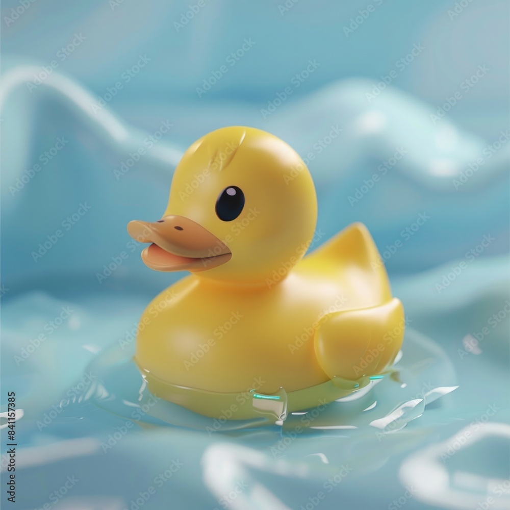 A playful 3D rubber duck, bright yellow, AI Generative A playful 3D rubber duck, bright yellow, AI Generative