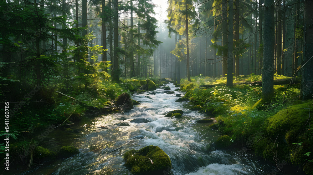 Obraz premium stream in a forest