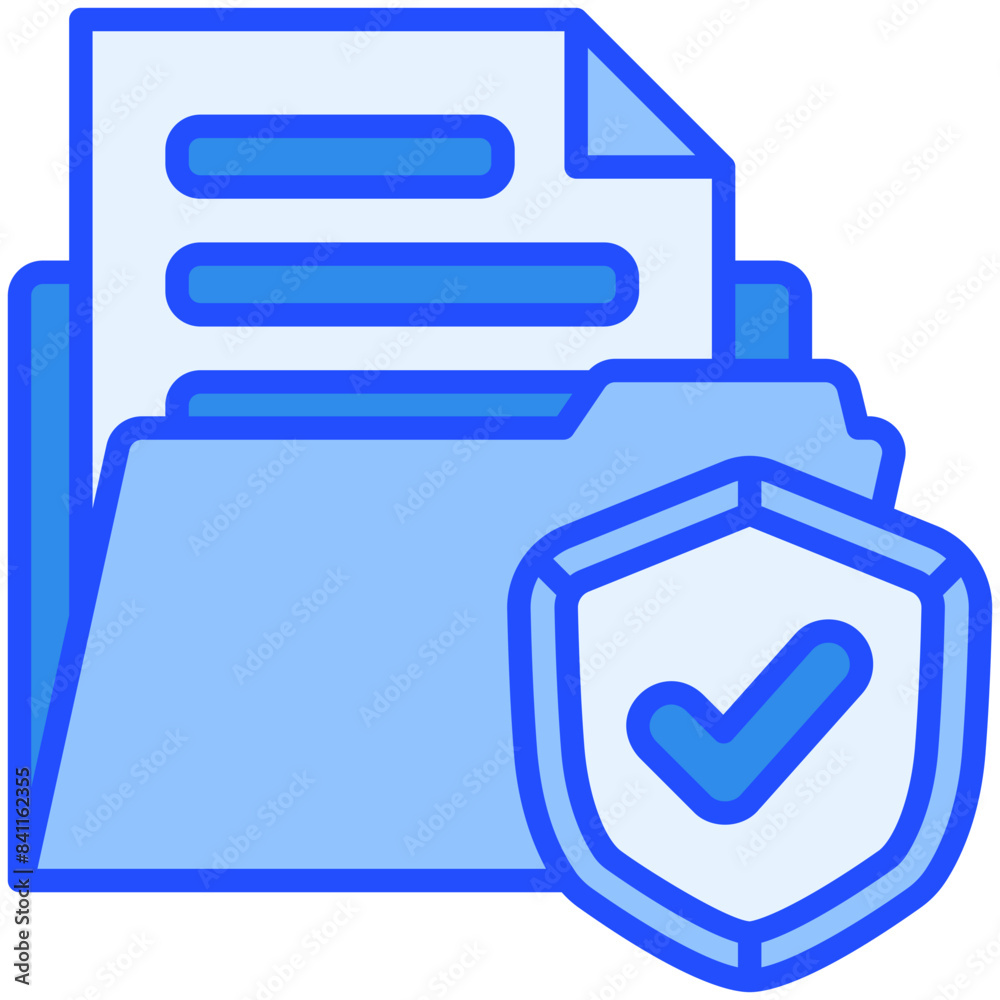Data Insurance Blue Color Icon Data Insurance Blue Color Icon