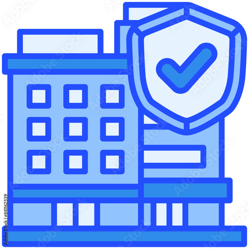 Building Insurance Blue Color Icon