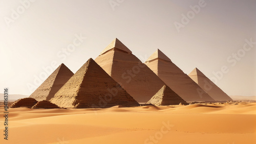 Pyramids Rise  Engineering Marvels Taking Shape Amidst the Arid Sands  Generative AI