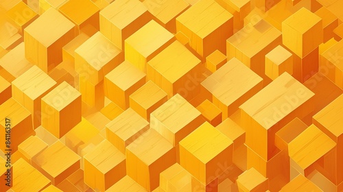 四角の幾何学模様テクスチャー、黄15