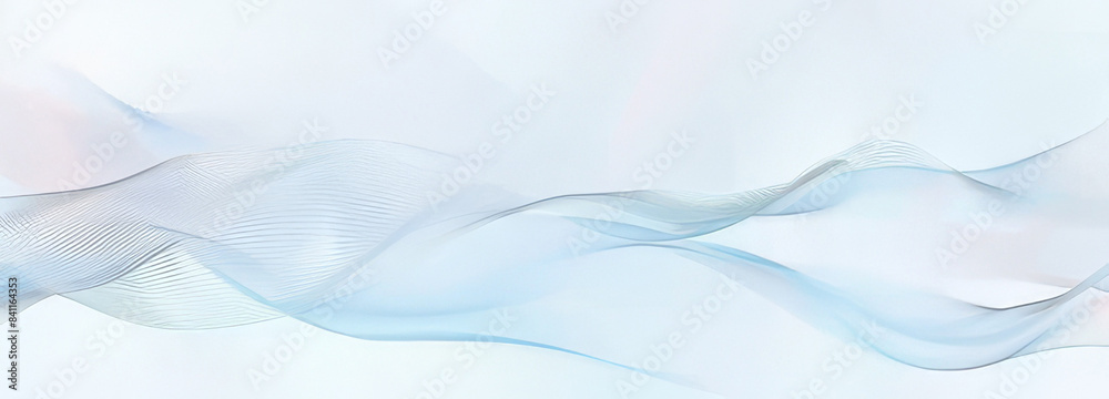 Obraz premium Light blue and white background, flowing lines, soft gradient texture