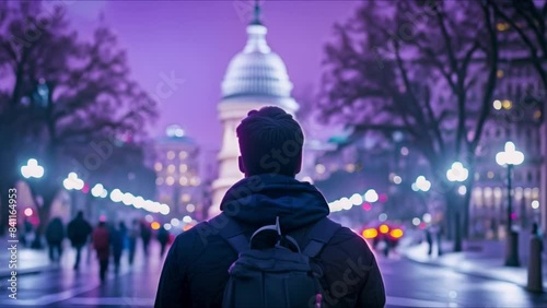 Observing Chaos Unfold at the Capitol. Concept Current events, United States politics, Capitol chaos, democracy at risk, government instability