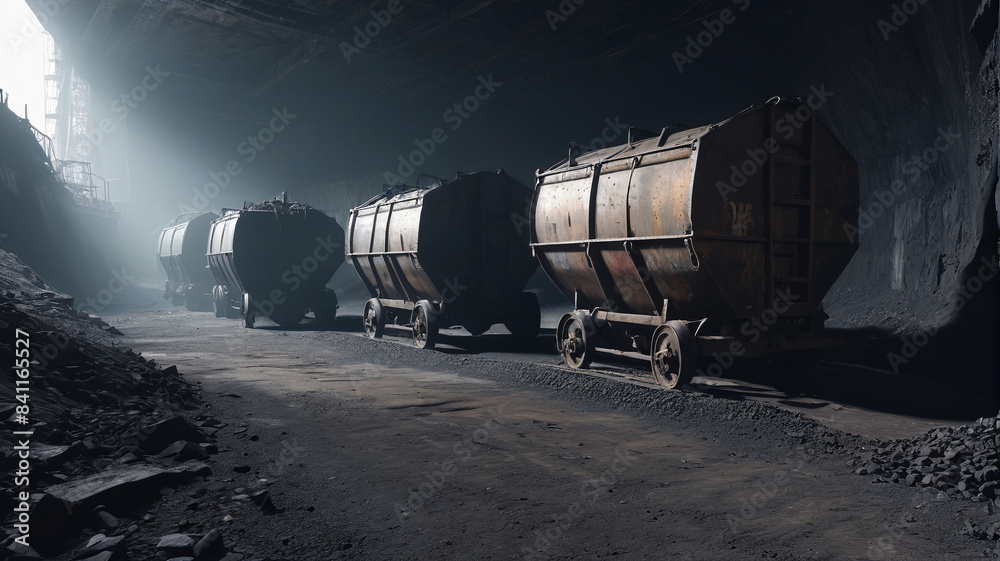Ghostly Remains: Old Coal Carts and Dark, Echoing Chambers, Generative AI