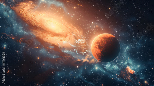 Fototapeta Naklejka Na Ścianę i Meble -  Astrology astronomy earth outer space solar system mars planet milky way galaxy