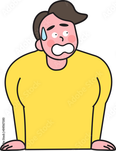 Man with shock action