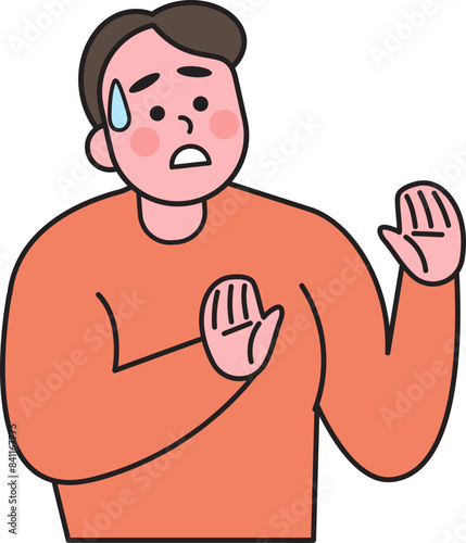 Man with shock action