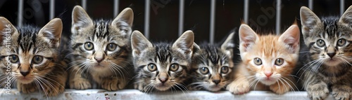 Adorable Kittens in an Animal Shelter Awaiting Loving Homes