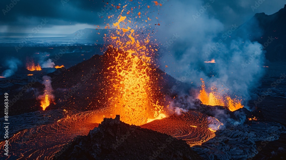 Might of Icelandic Volcanic Blast, blast of the volcano in Iceland Might of Icelandic Volcanic Blast, blast of the volcano in Iceland