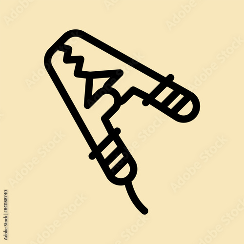 24 crocodile clip line icon illustration vector graphic