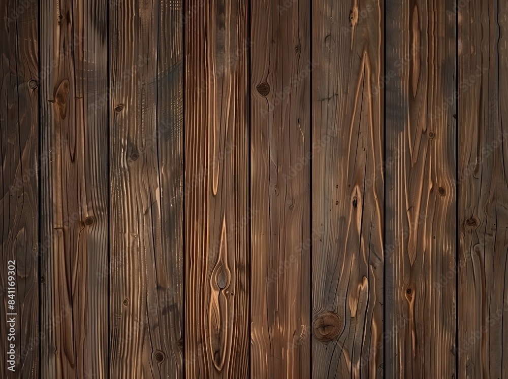 Naklejka premium Dark Brown Wood Plank Texture Background