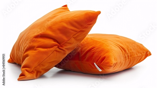 A pair of fresh cushions on a blank background.