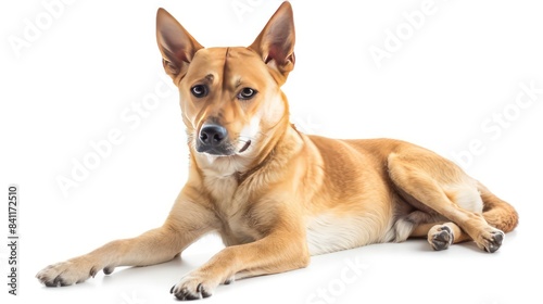 Carolina Dog clearly photo on white background , 