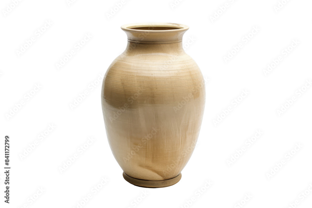 A large brown vase sits on a white background A large brown vase sits on a white background