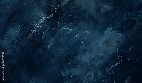 Abstract Dark Blue Brushstrokes with Starry Sky Texture