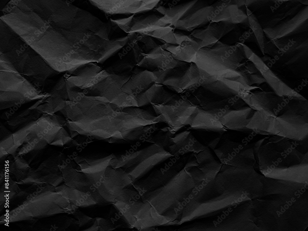 Wrinkled Paper Black Background Abstract Wall Crease Grey Vintage Wallpaper Rough Floor Pattern Material Surface Page Elegant Retro Space Crumpled Package Cardboard Backdrop Recycling Environment. Wrinkled Paper Black Background Abstract Wall Crease Grey Vintage Wallpaper Rough Floor Pattern Material Surface Page Elegant Retro Space Crumpled Package Cardboard Backdrop Recycling Environment.