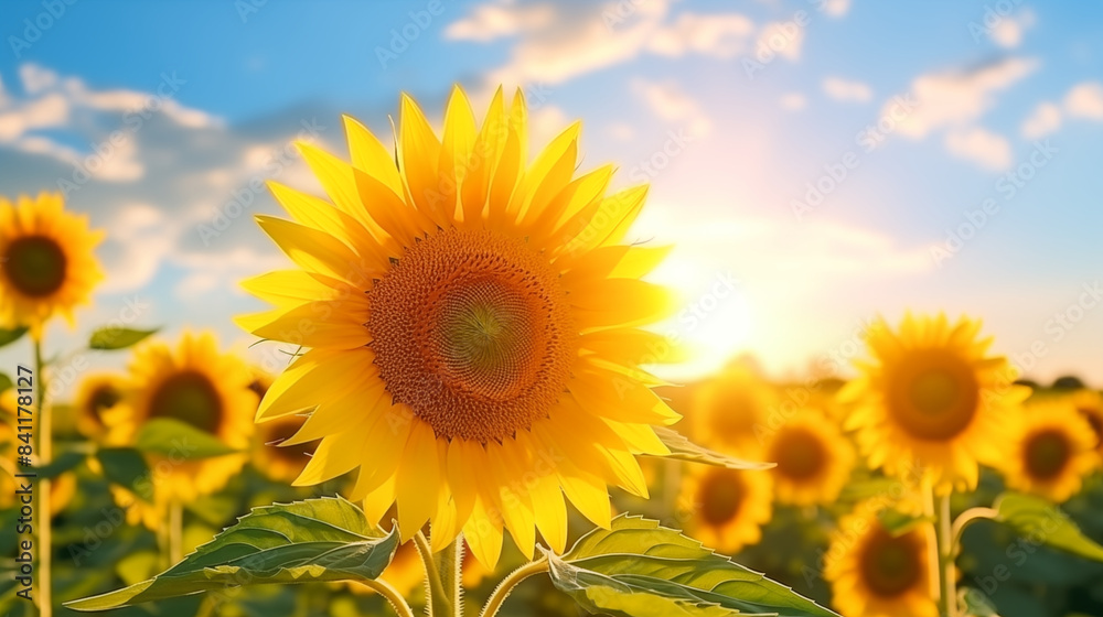 Obraz premium Sunflower field ready for harvest It is close to the sunflower oil factory, Photo shot, Natural light day.